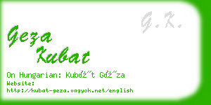 geza kubat business card